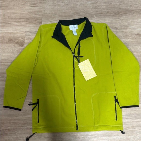 Sport Savvy Jackets & Blazers - Vibrant Lime Green women’s  Jacket with Black Accents